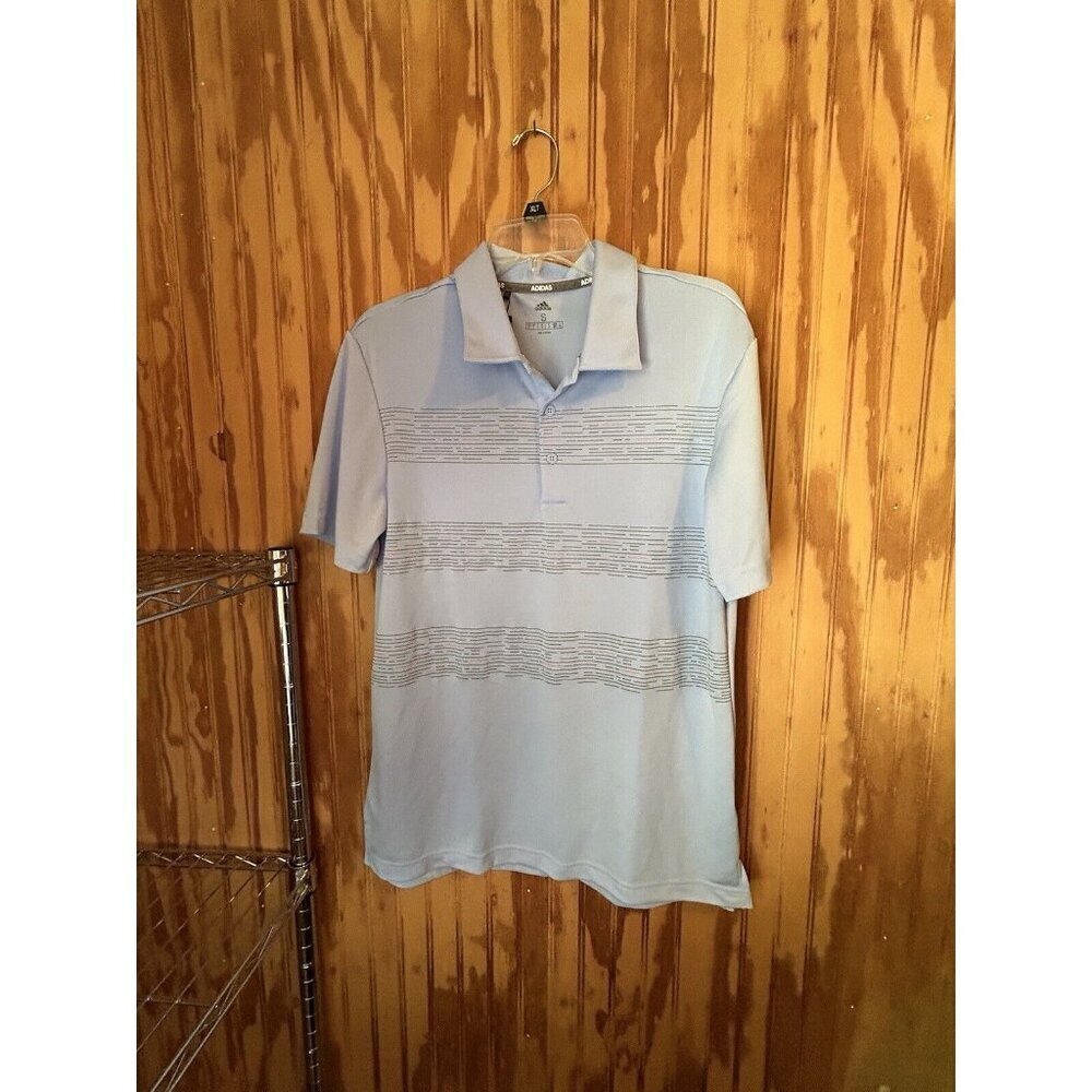 ADIDAS GOLF Mens Striped Short Sleeve‎ Polo Shirt Blue Collared NWT Size M